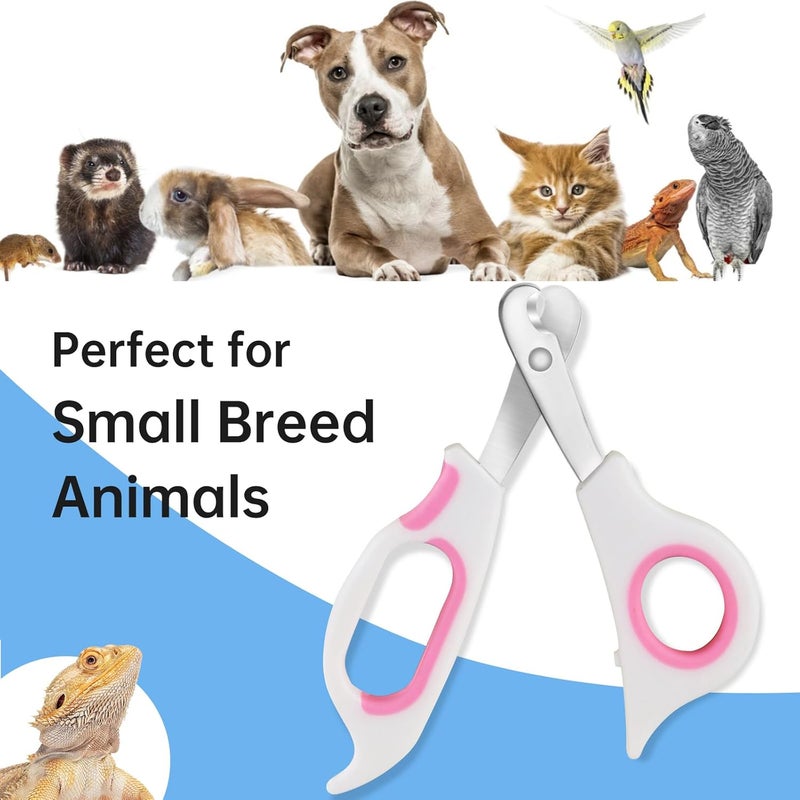 KEUYE Bearded Dragon Nail Clippers,Stainless Steel Bearded Dragon Toe Nail Clippers with Precise Angled Edges (Pinky White) - Image 4